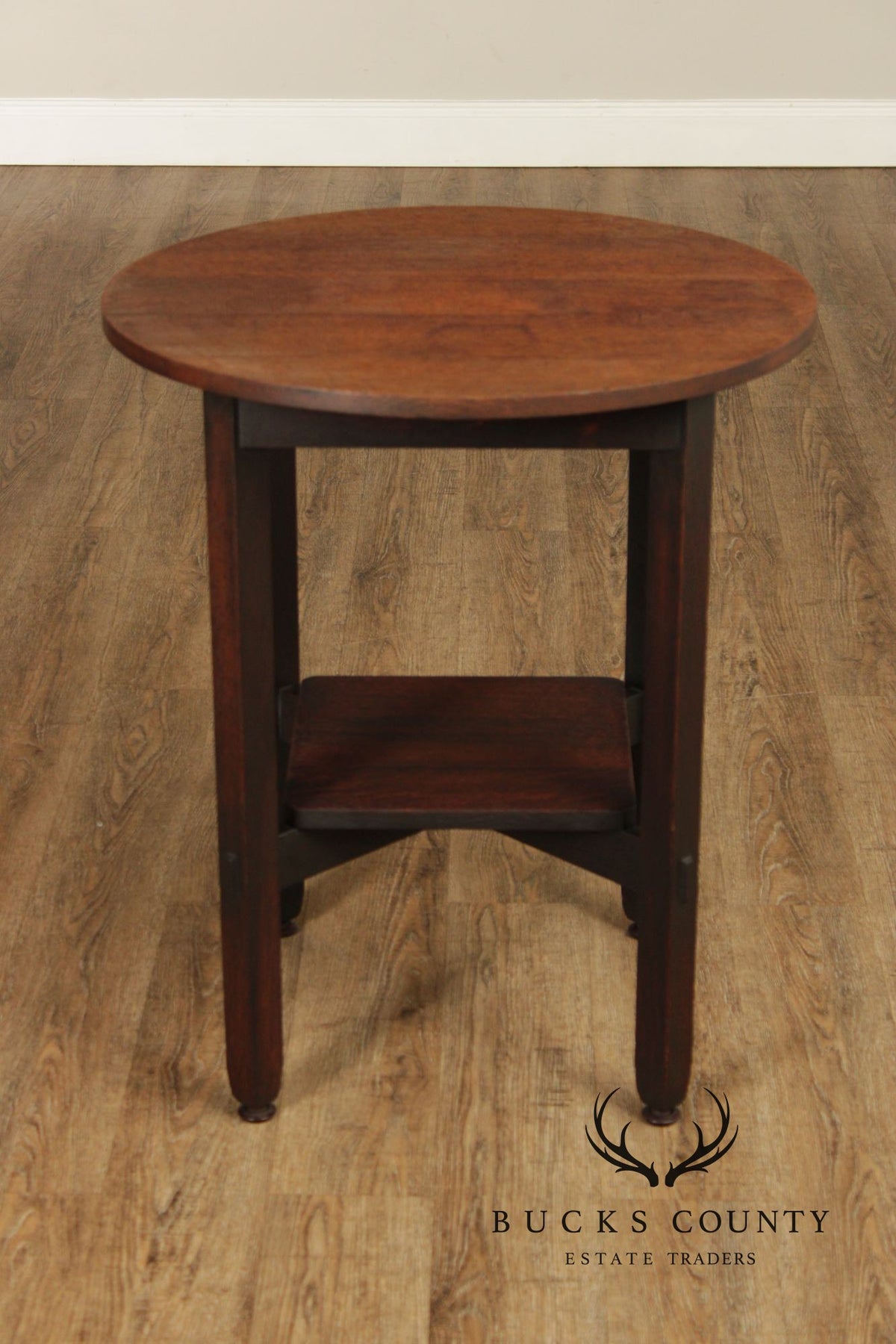 Stickley Brothers Antique Mission Oak Round Lamp Table