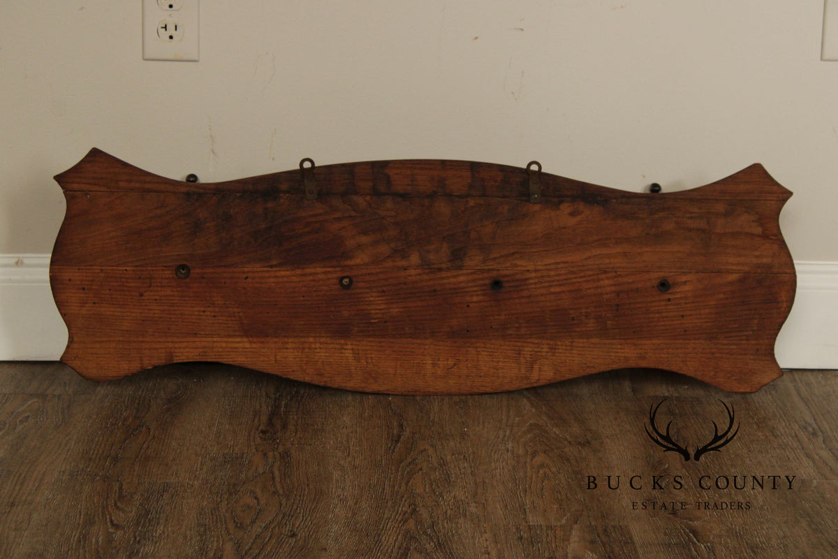 Antique Oak Wall-Mounted Coat Rack