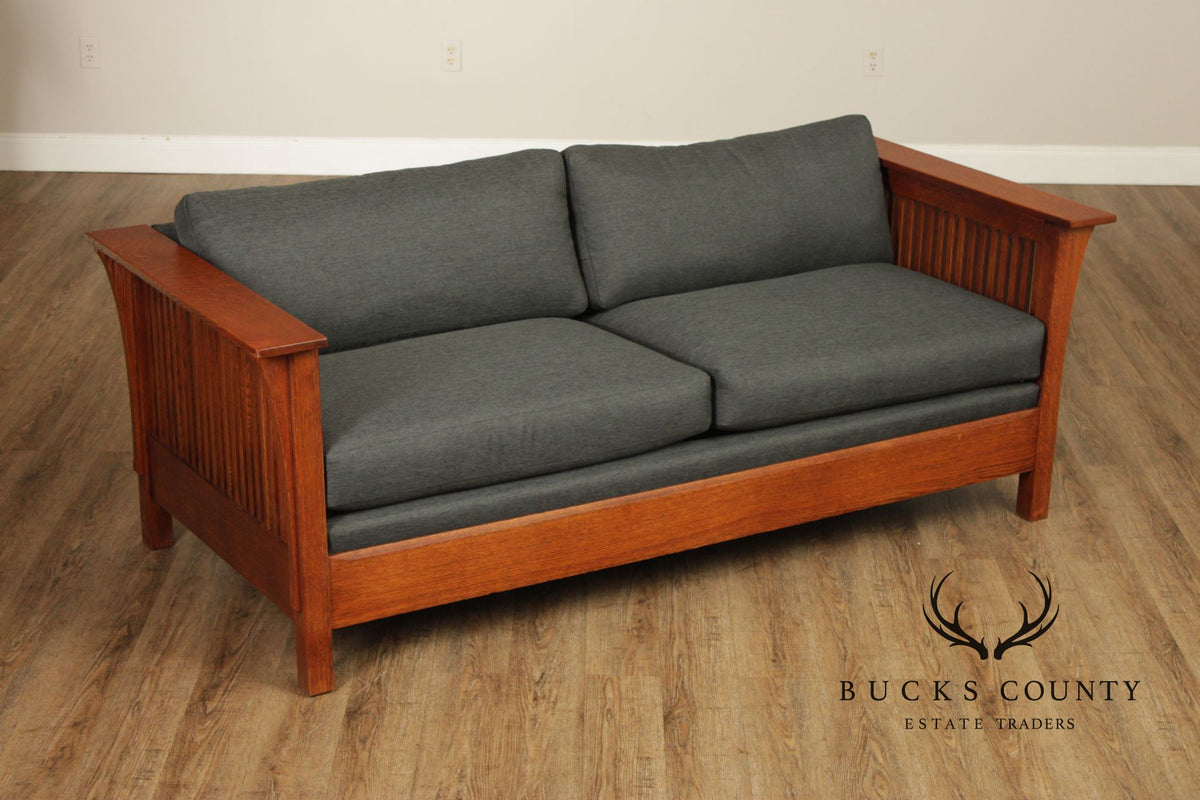 Stickley Mission Collection 'Fayetteville' Oak Spindle Sofa