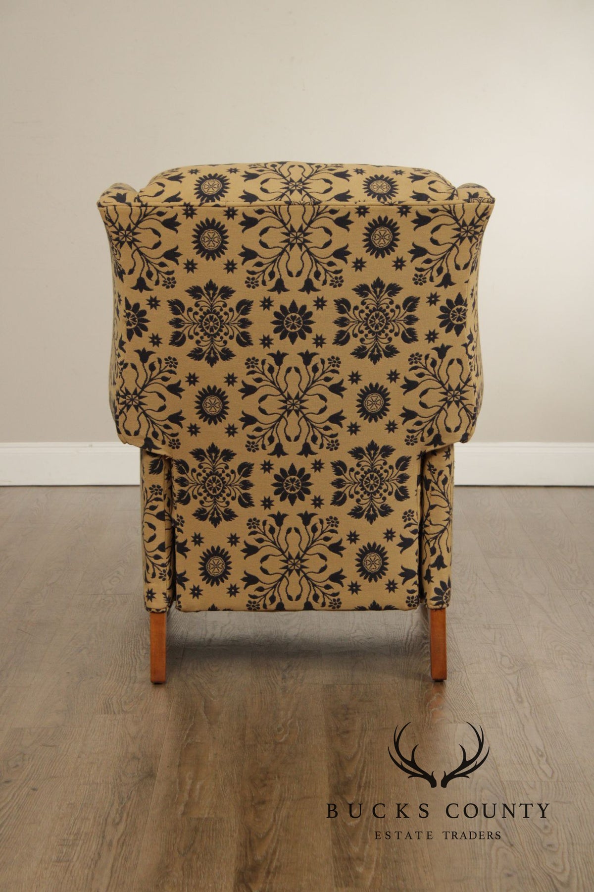 Floral Upholstered Wingback Recliner Chair