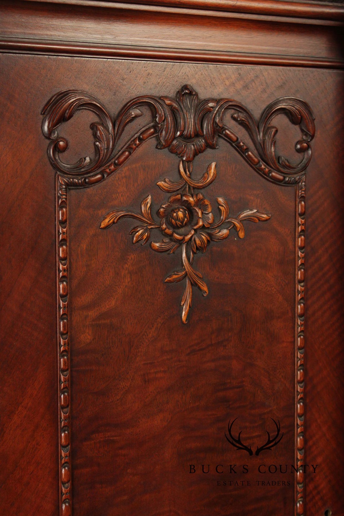 Georgian Style Hand Painted Mahogany Breakfront Cabinet