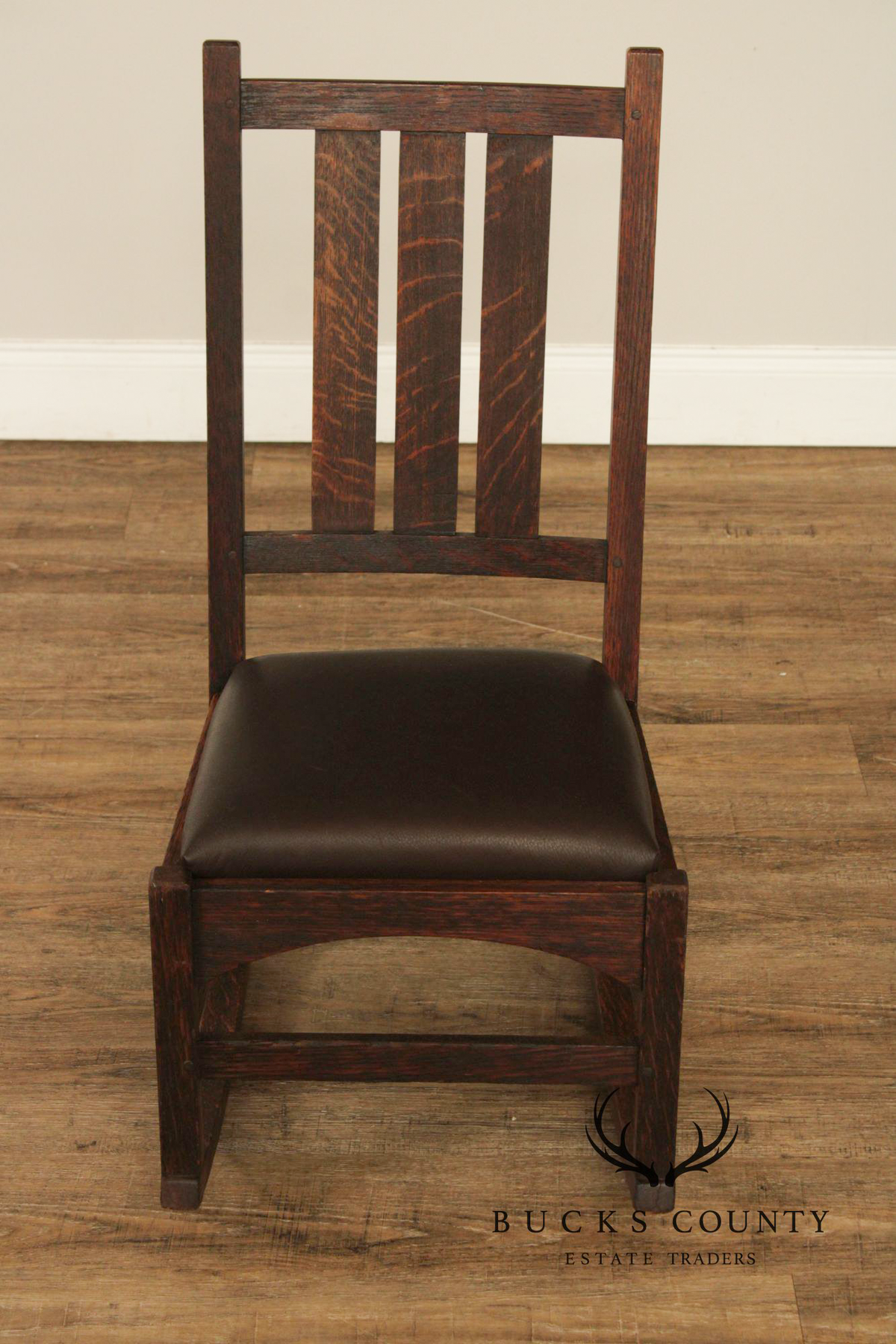Antique Gustav Stickley Harvey Ellis Style Oak Sewing Rocker