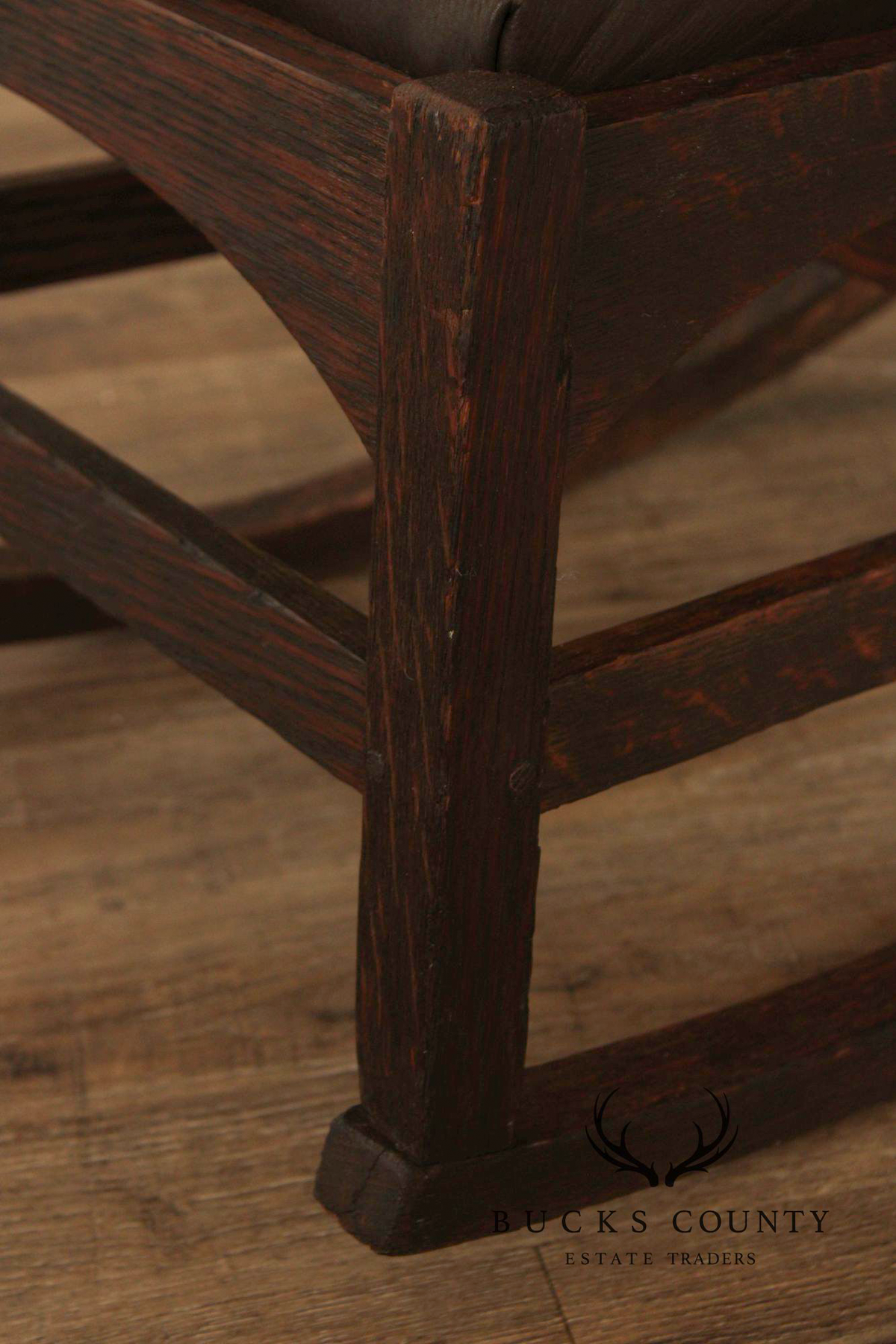Antique Gustav Stickley Harvey Ellis Style Oak Sewing Rocker