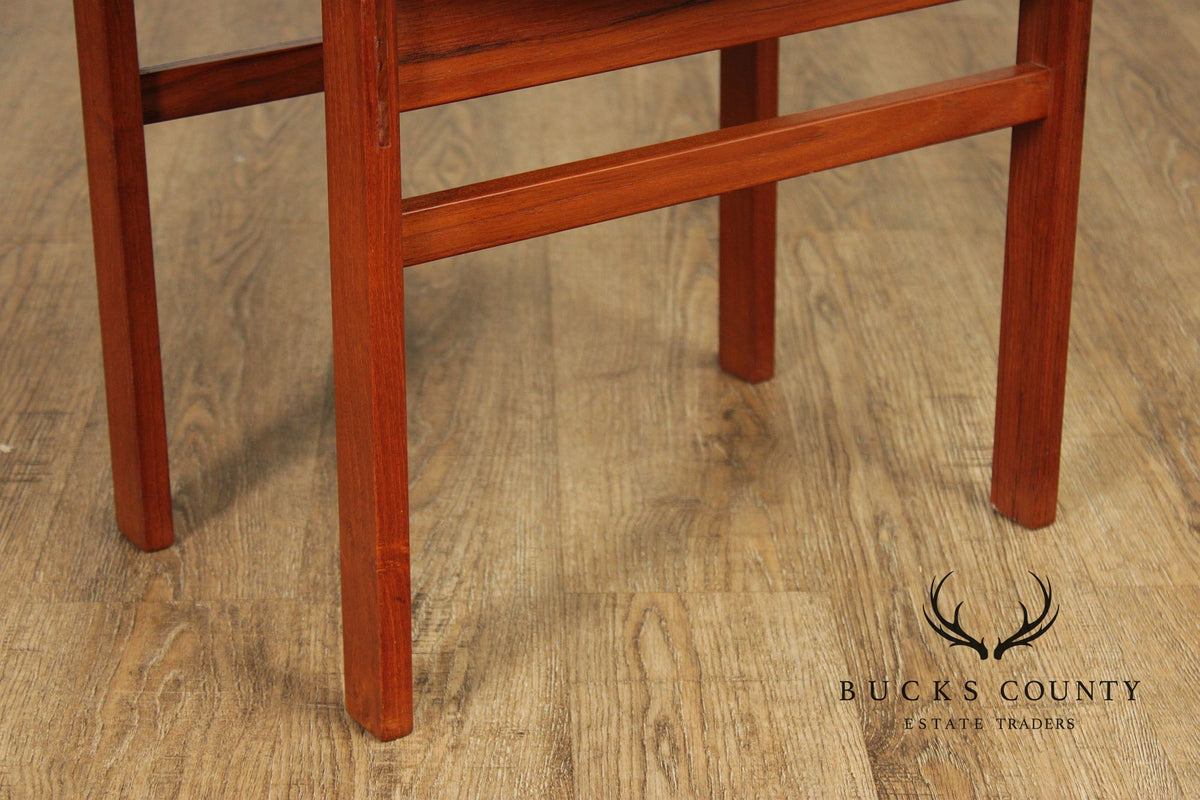 Mid Century Danish Teak Floating Seat Stool By Inger Klingenberg For France & Søn