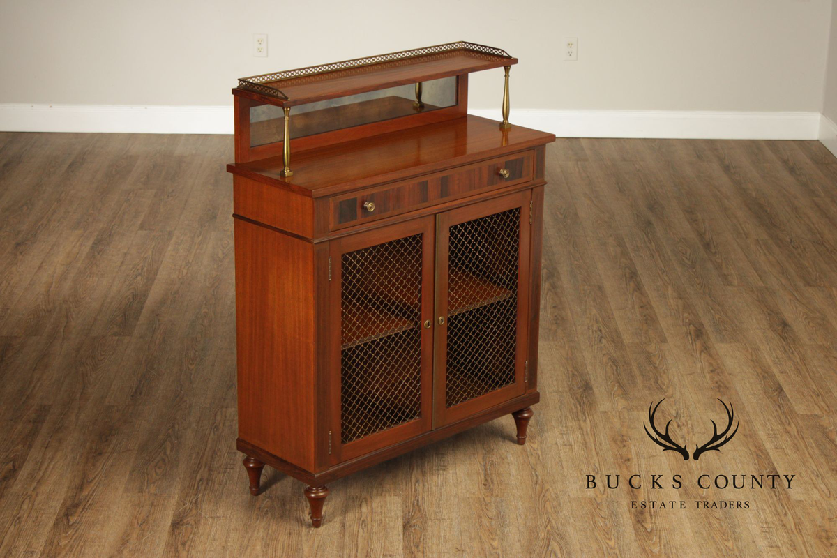 Regency Style Mahogany Chiffonier Bar Cabinet