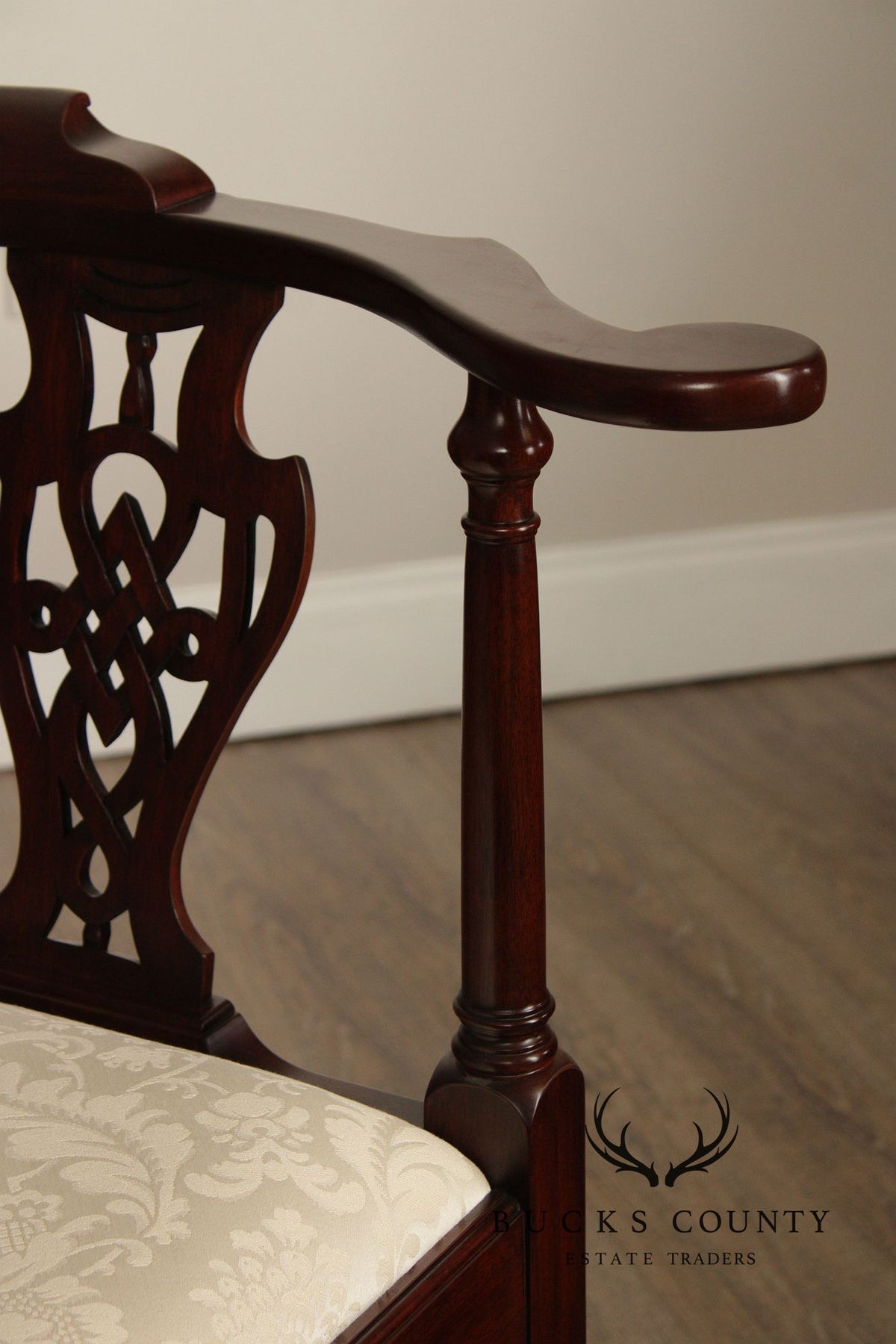 Henkel Harris Mahogany Chippendale Style Corner Chair