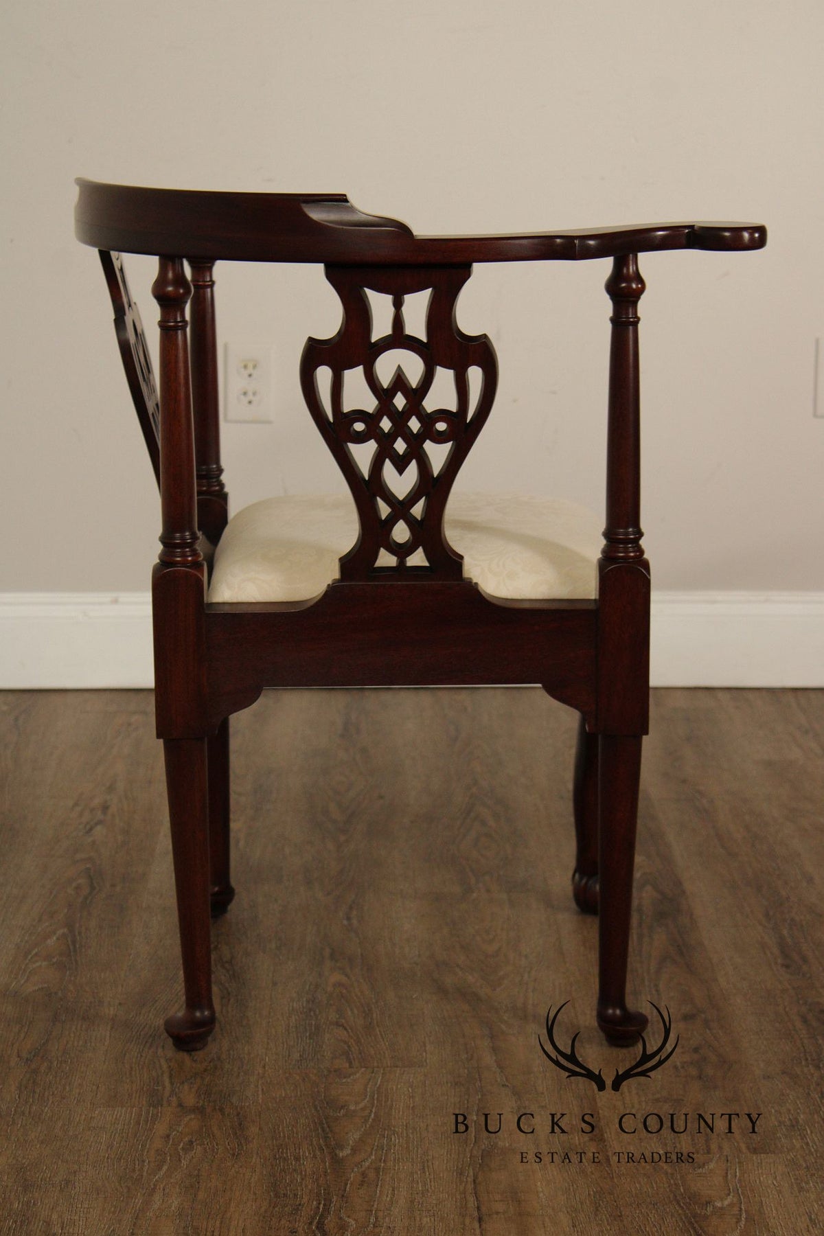 Henkel Harris Mahogany Chippendale Style Corner Chair