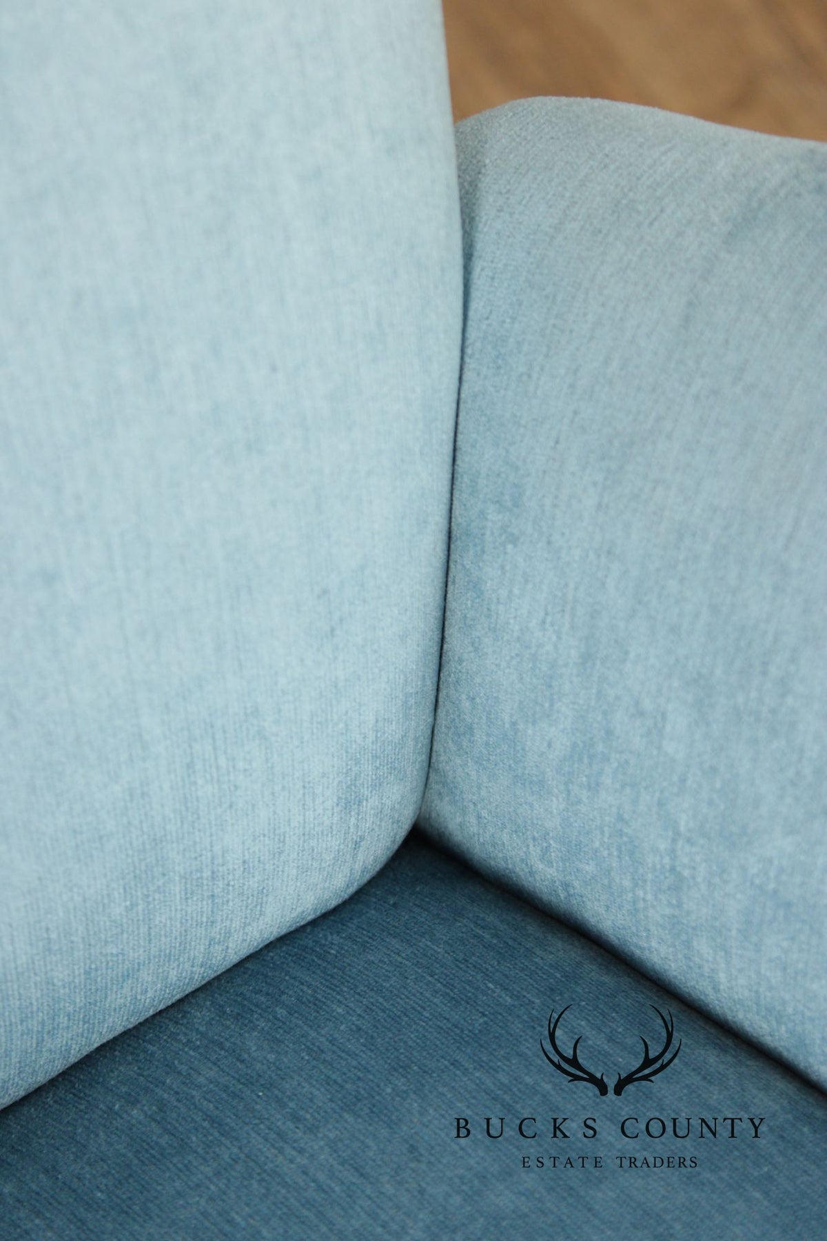 Modern Upholstered Blue Desk Office Chair On Casters
