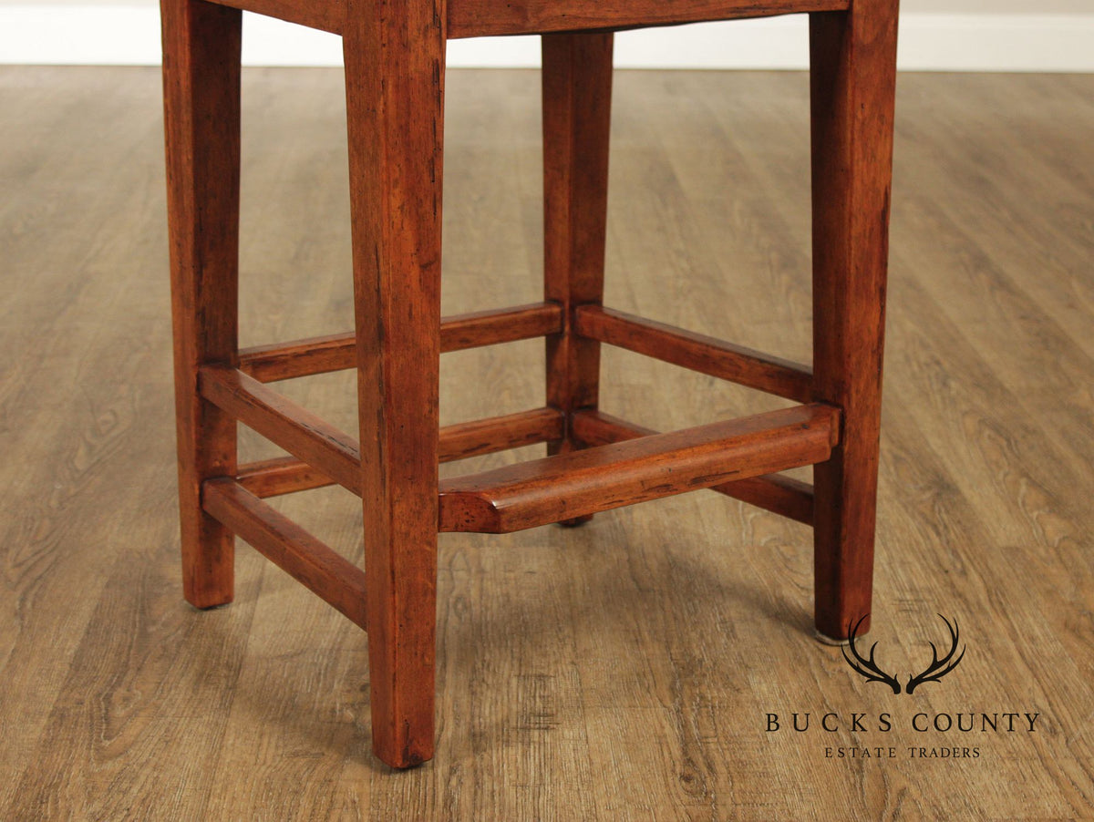 Bausman French Country Style Set of Four Bar Stools