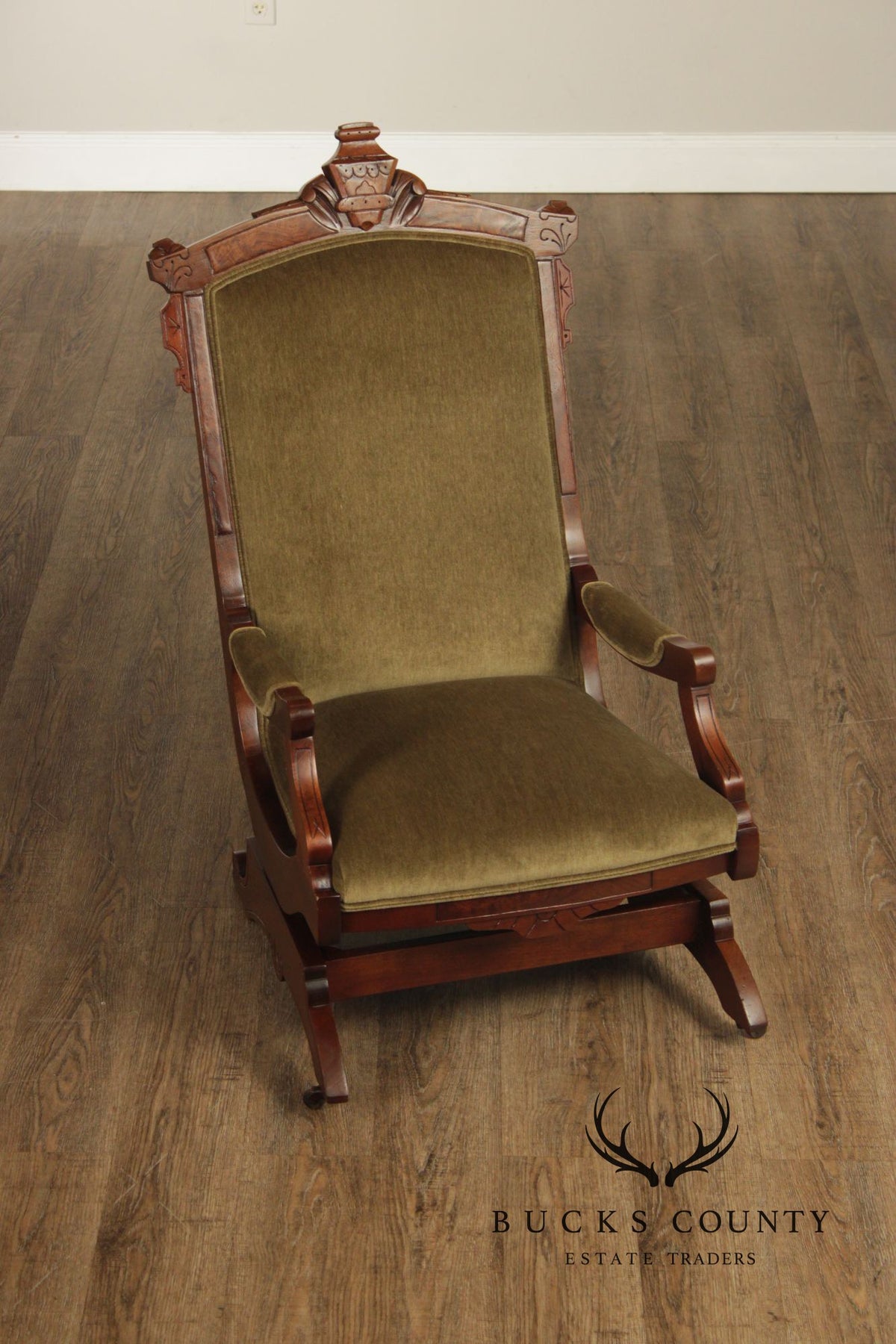 Antique Victorian Eastlake Walnut Platform Rocking Chair