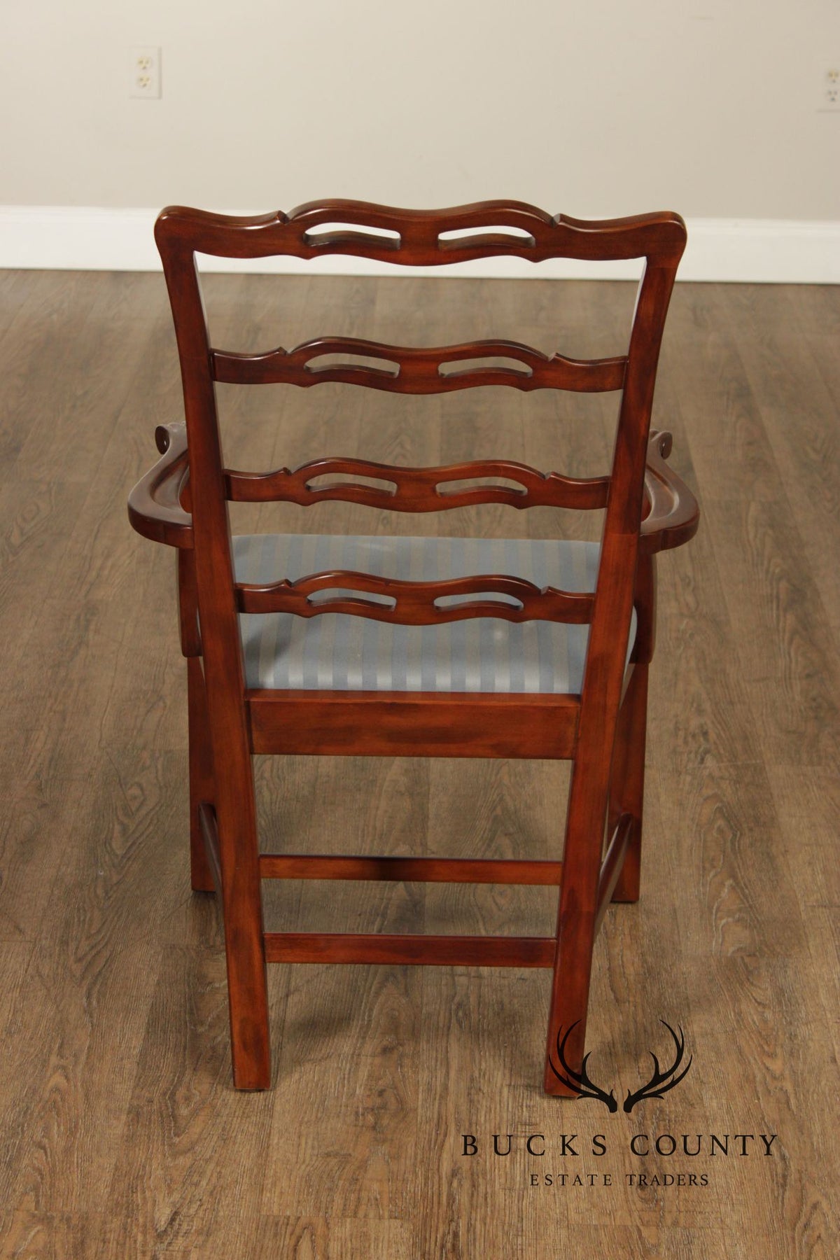 Drexel Heritage Chippendale Style Set Of Four Mahogany Ladder Back Dining Chairs