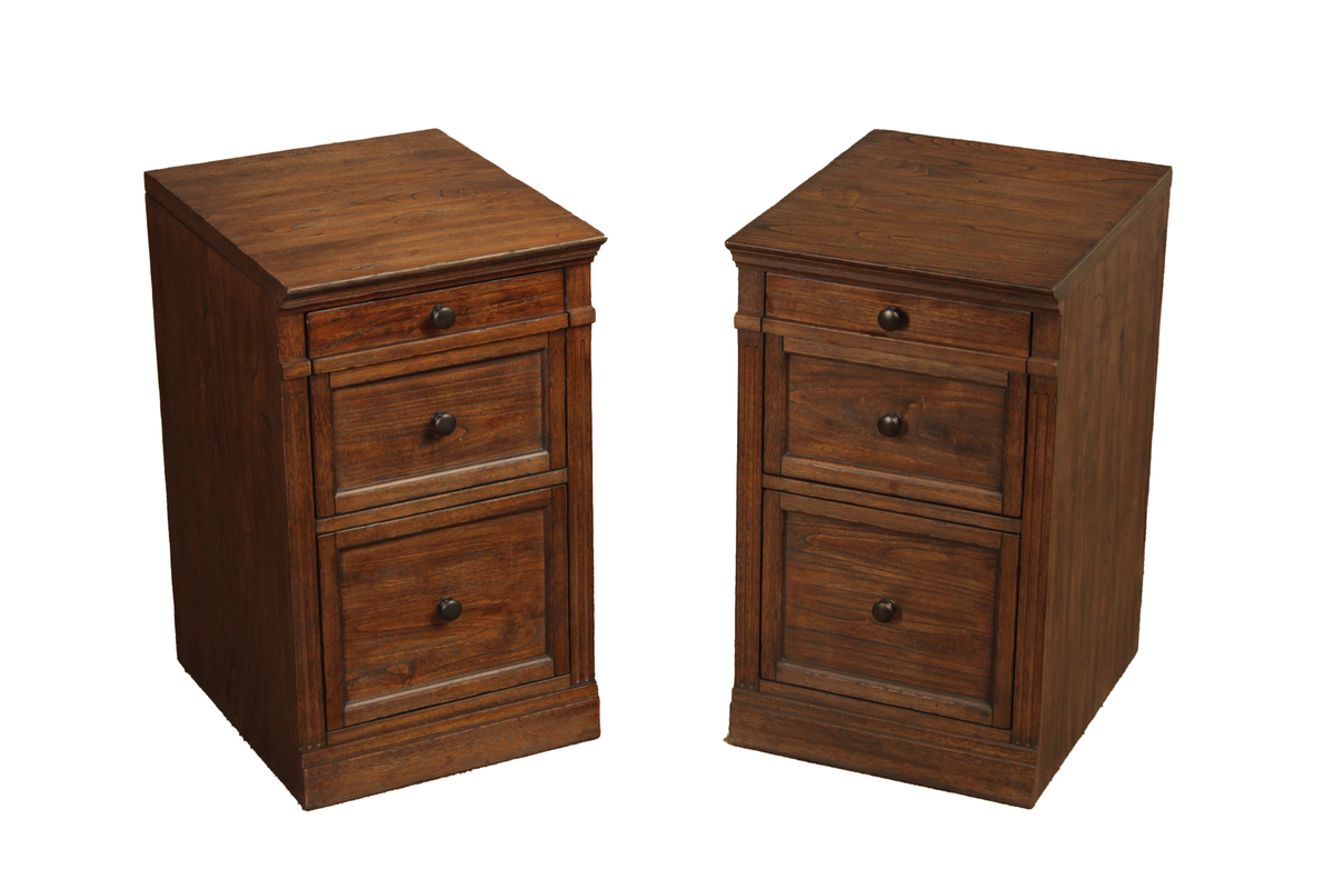 Pottery Barn Pair of 'Livingston' Two-Drawer File Cabinets