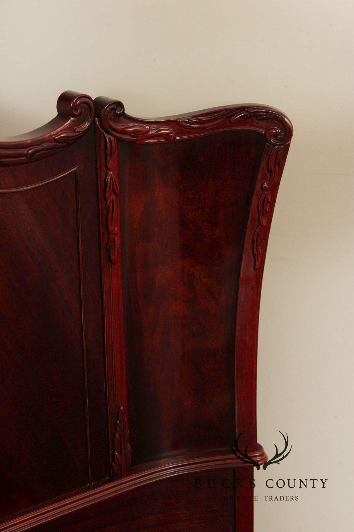 1940's French Louis XV Style Flame Mahogany Full Size Bed