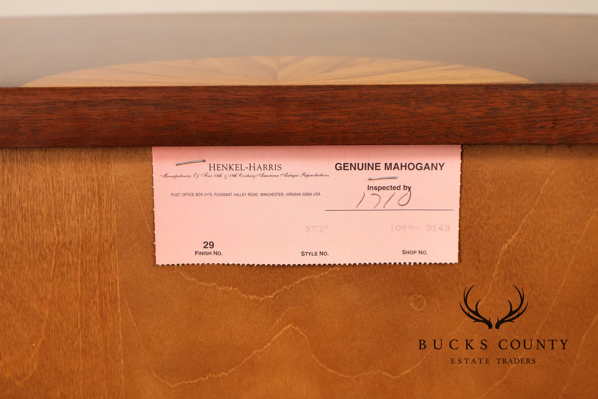 Henkel Harris Mahogany Demilune Console Cabinet Console