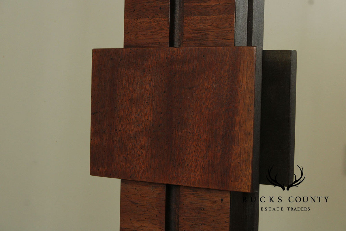 Lane 'Staccato' Brutalist Walnut Wall Mirror