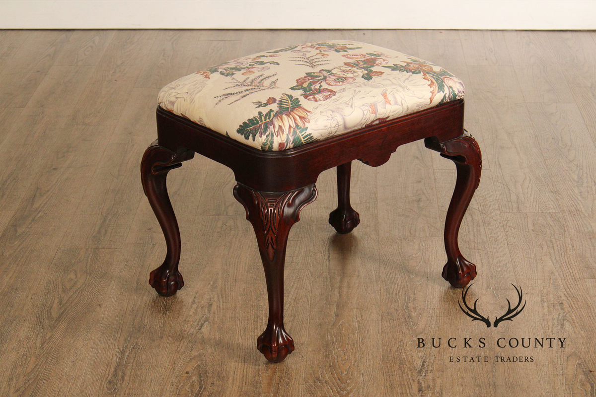 Chippendale Style Mahogany Ball And Claw Ottoman