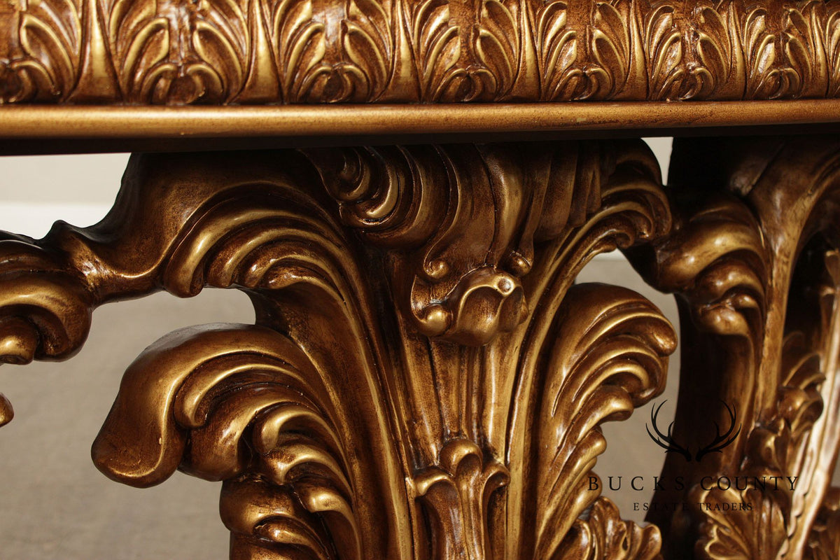 Rococo Revival Carved And Gilt Console Table