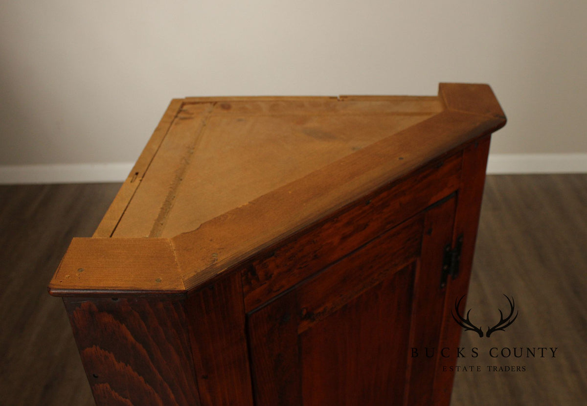Custom Quality Narrow Pine Corner Cabinet