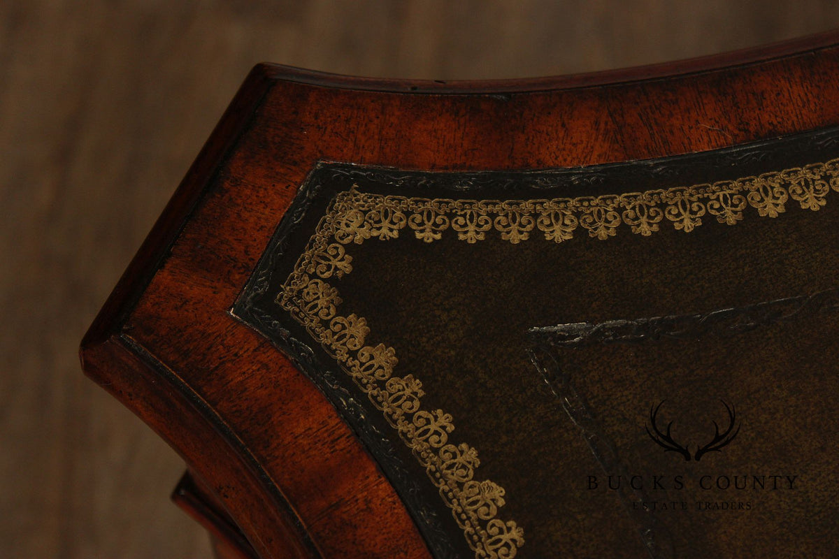 Maitland Smith Georgian Style Leather Top Mahogany Executive Partners Desk