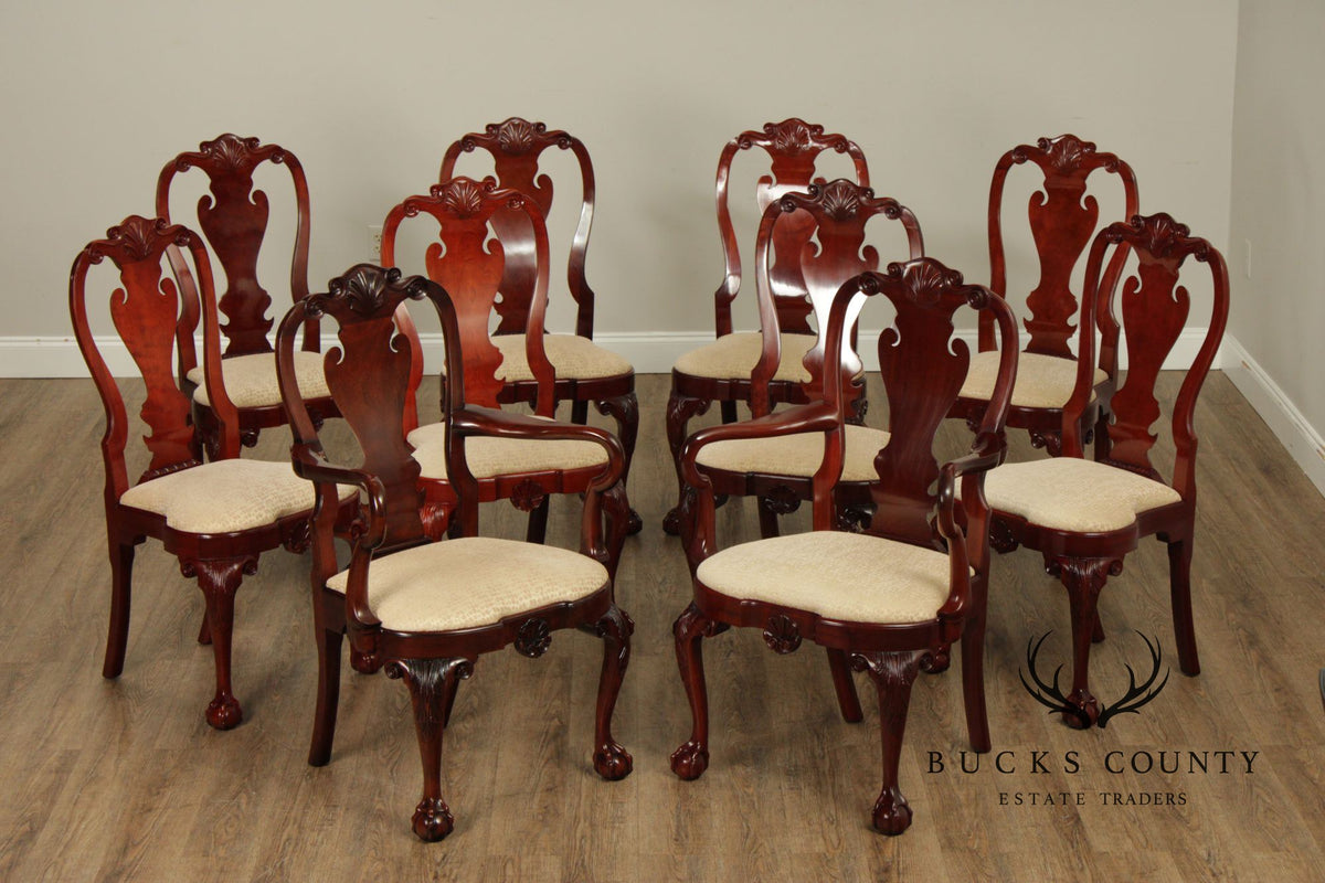 Kindel Winterthur Reproduction Set of Ten Mahogany Dining Chairs
