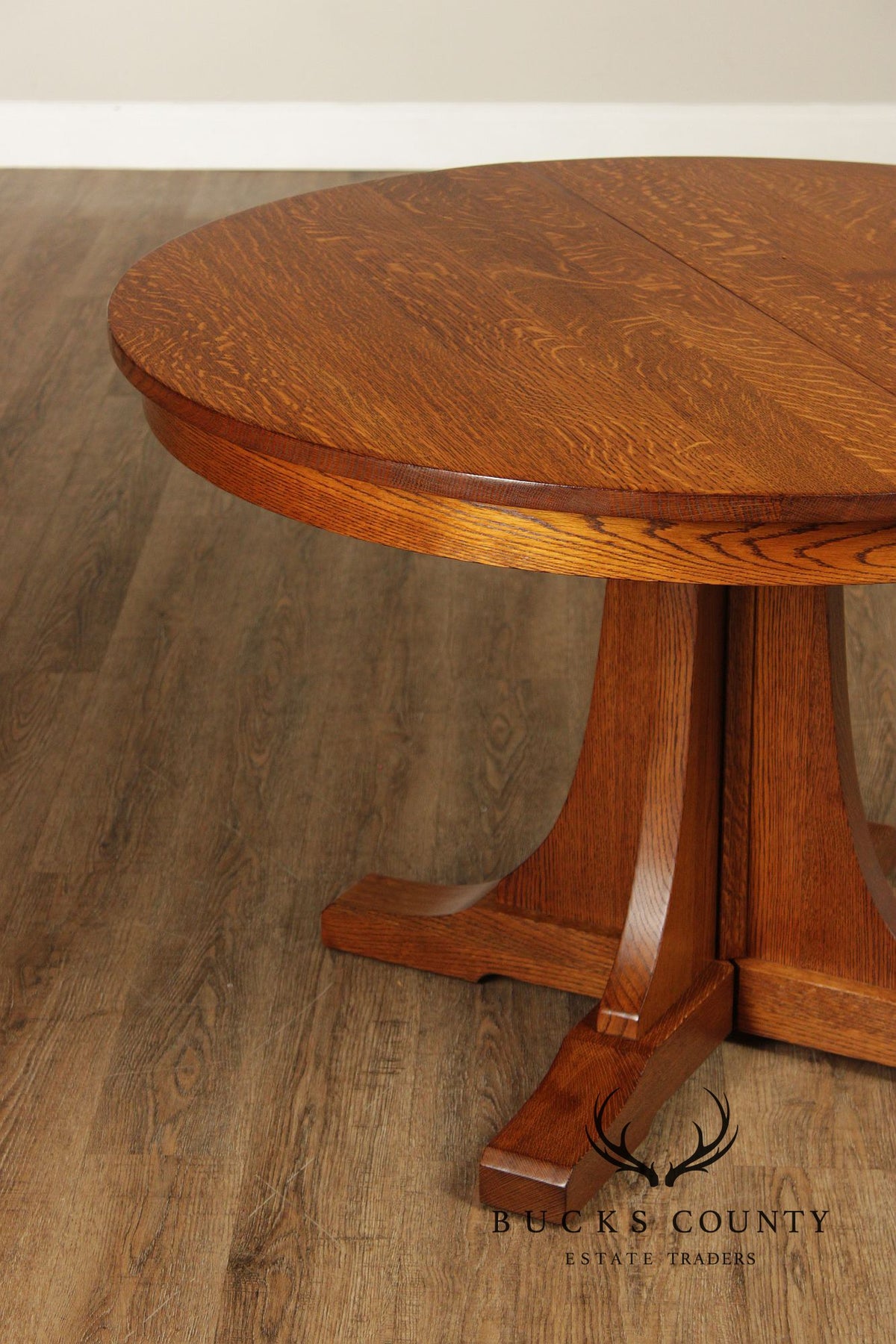 Stickley Mission Collection Round Oak Dining Table