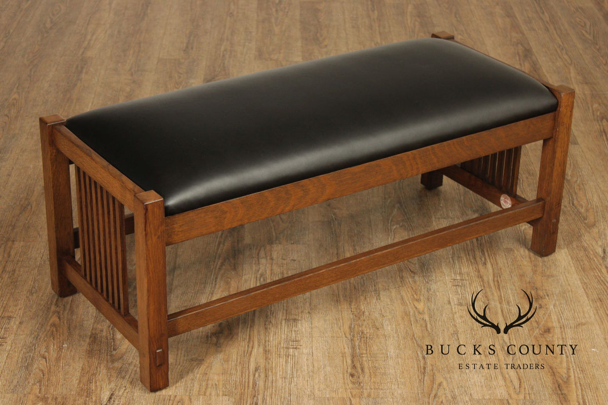 Stickley Mission Collection Oak Spindle Side Bench