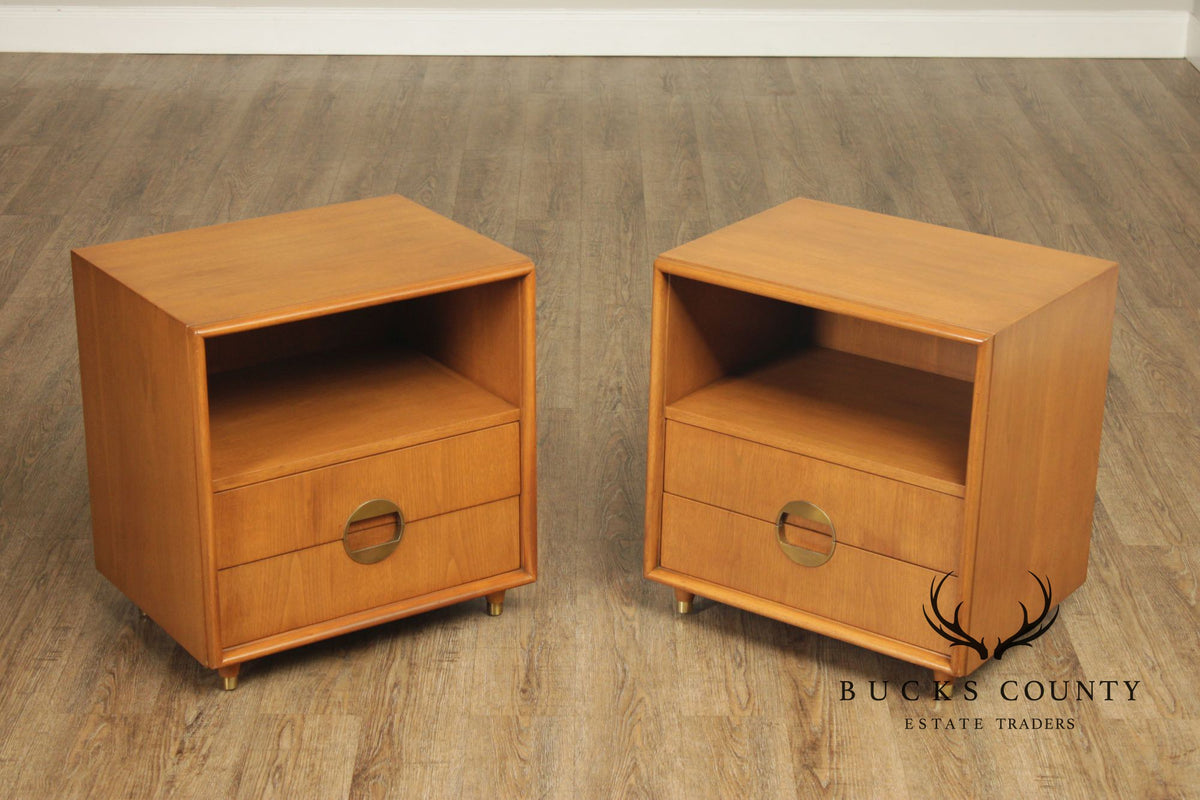 Johnson Furniture Co. Mid Century Modern Pair of Nightstands