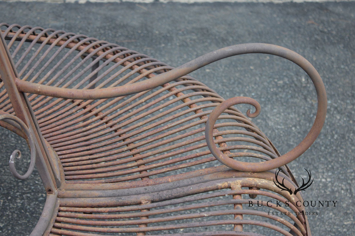 Vintage Wrought Iron Garden Tree Bench