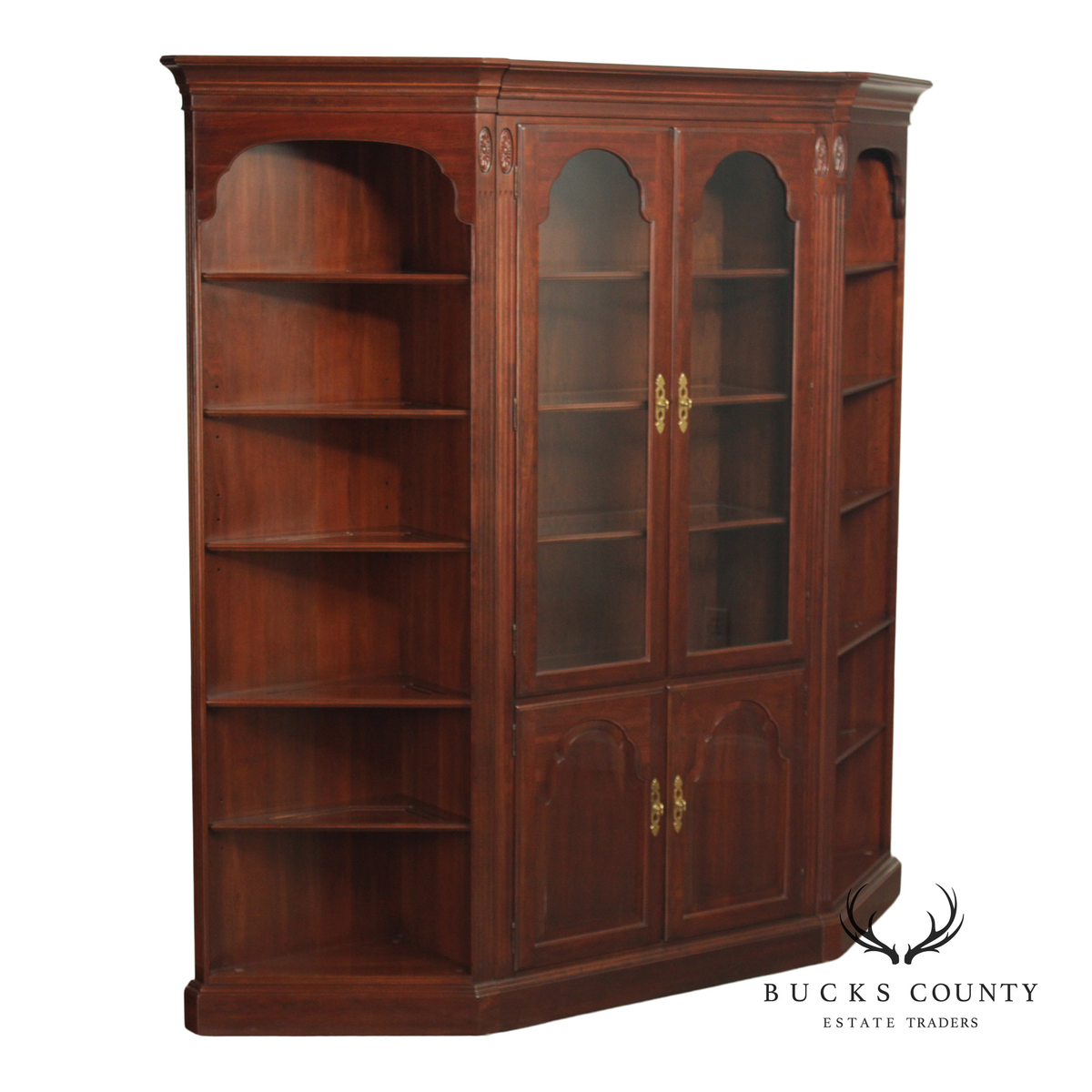 Ethan Allen Georgian Court Vintage Cherry Bookcase Display Unit