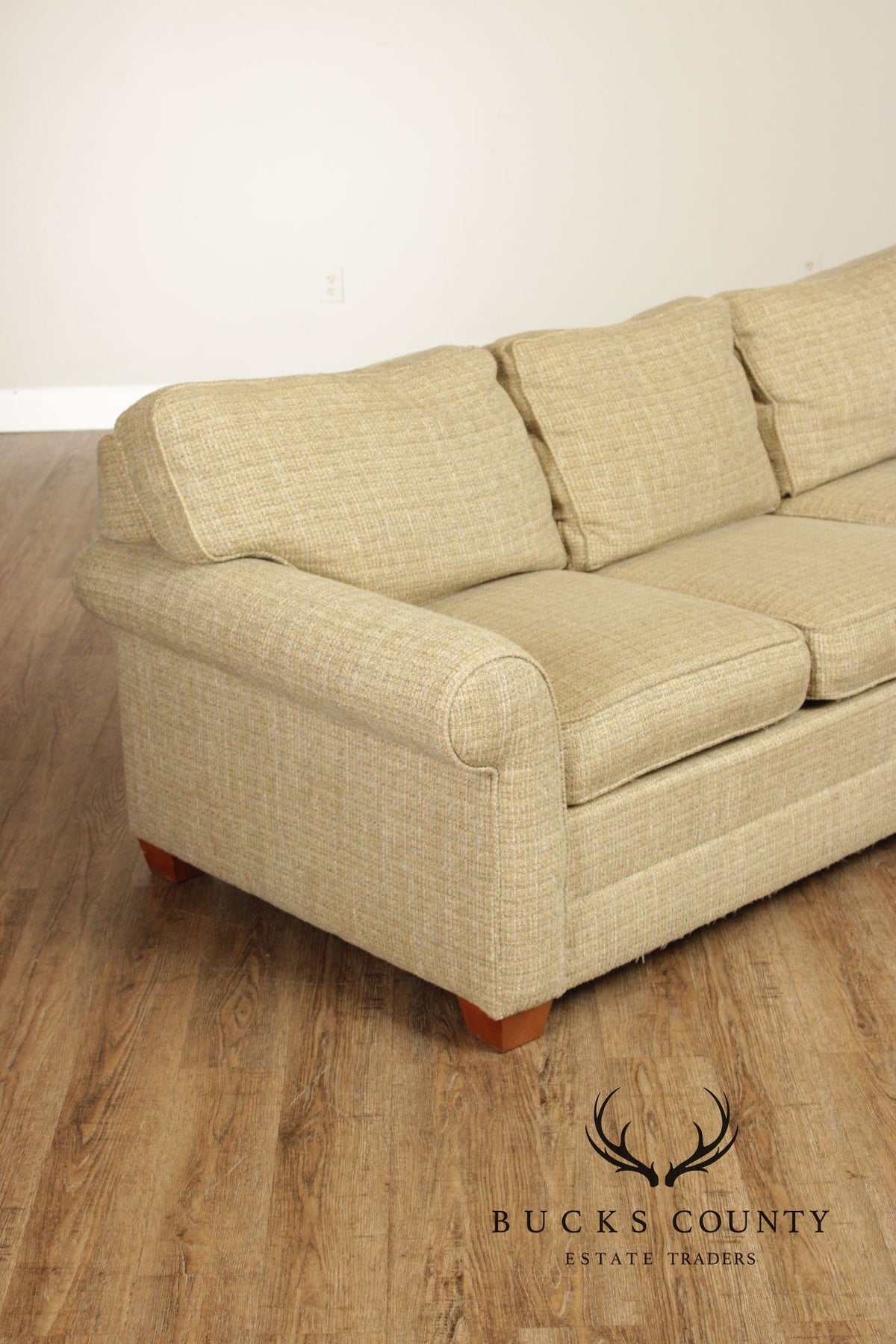 Ethan Allen Three Cushion Sofa With Rolled Arms