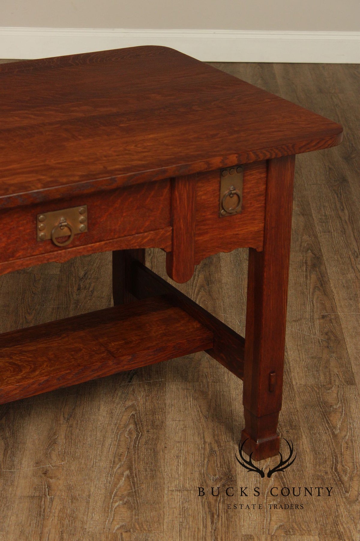 Imperial Grand Rapids Antique Mission Style Oak Library Table Desk