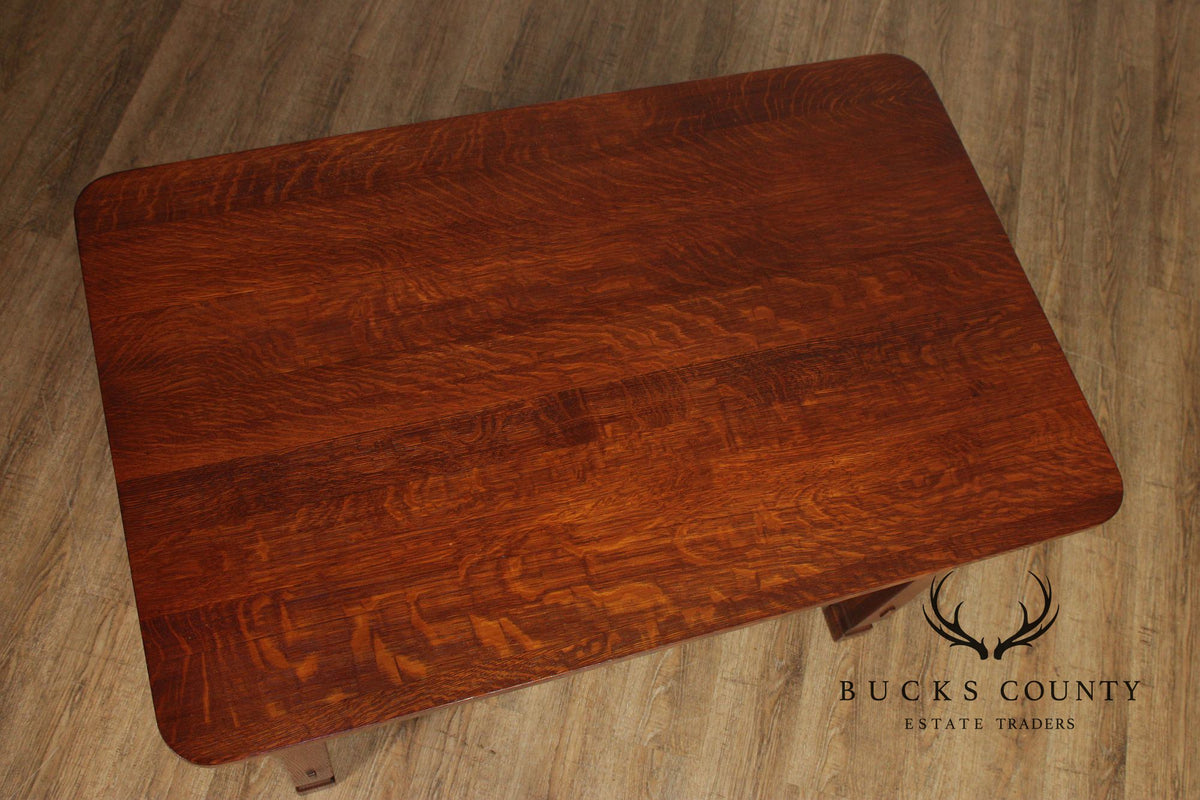 Imperial Grand Rapids Antique Mission Style Oak Library Table Desk