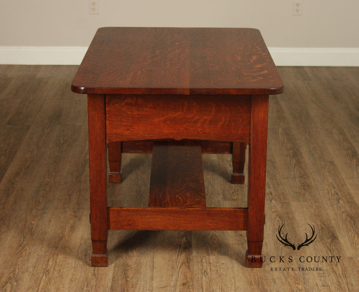 Imperial Grand Rapids Antique Mission Style Oak Library Table Desk