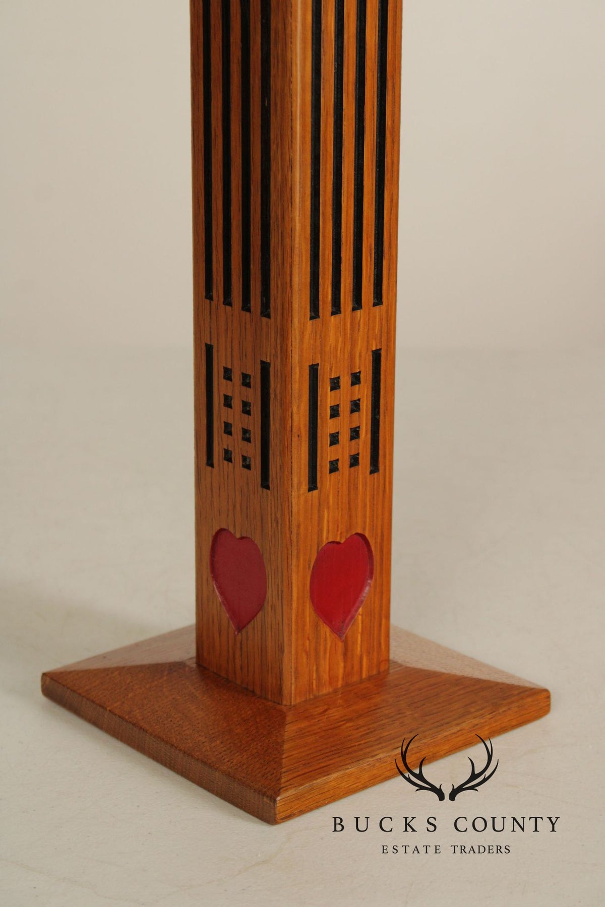 Mission Guild Studio Arts & Crafts Style Oak Candle Holder