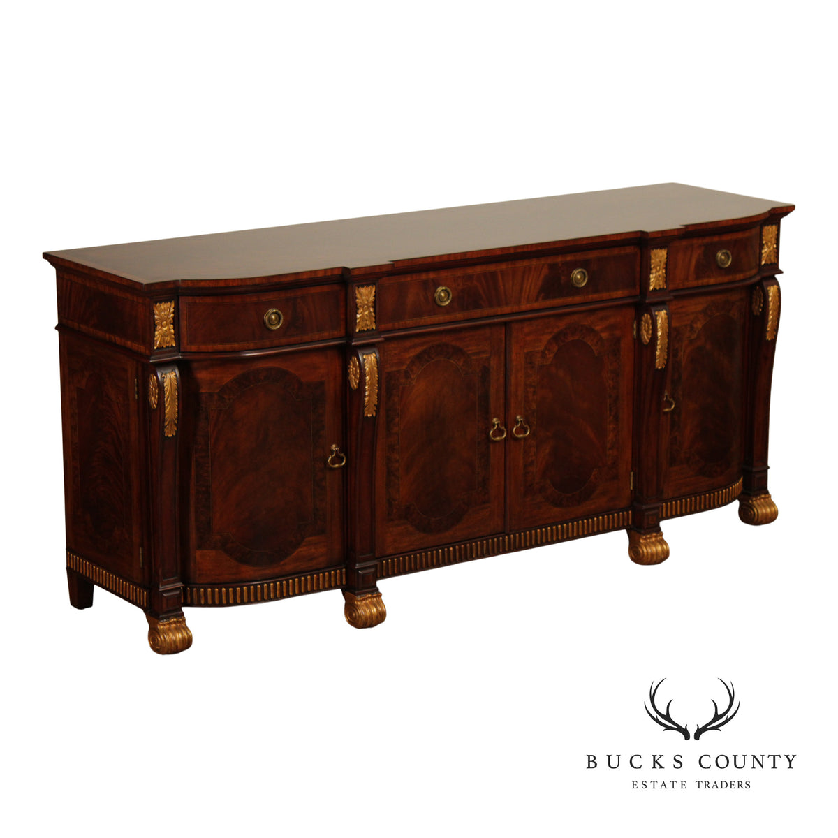 Maitland Smith Mahogany & Partial Gilt Regency Style Sideboard