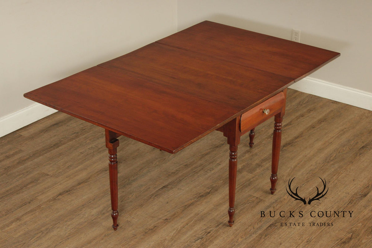 Antique American Cherry Drop-Leaf Dining Table