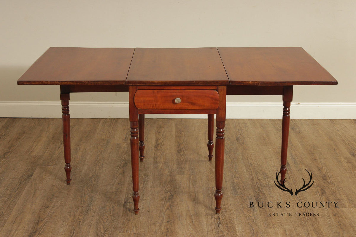 Antique American Cherry Drop-Leaf Dining Table