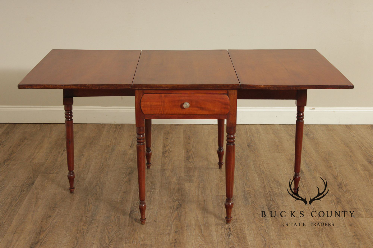 Antique American Cherry Drop-Leaf Dining Table