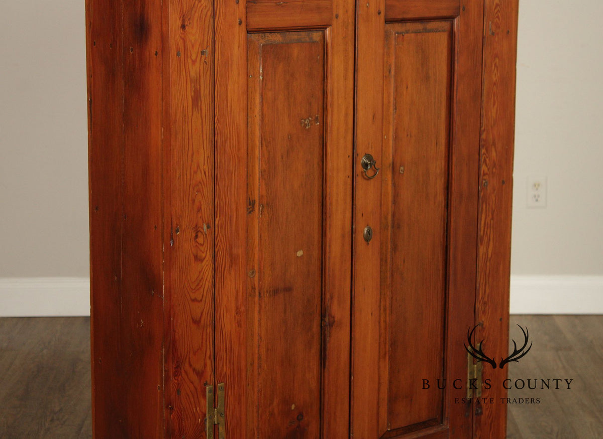 Antique American Pine Two-Door Cupboard