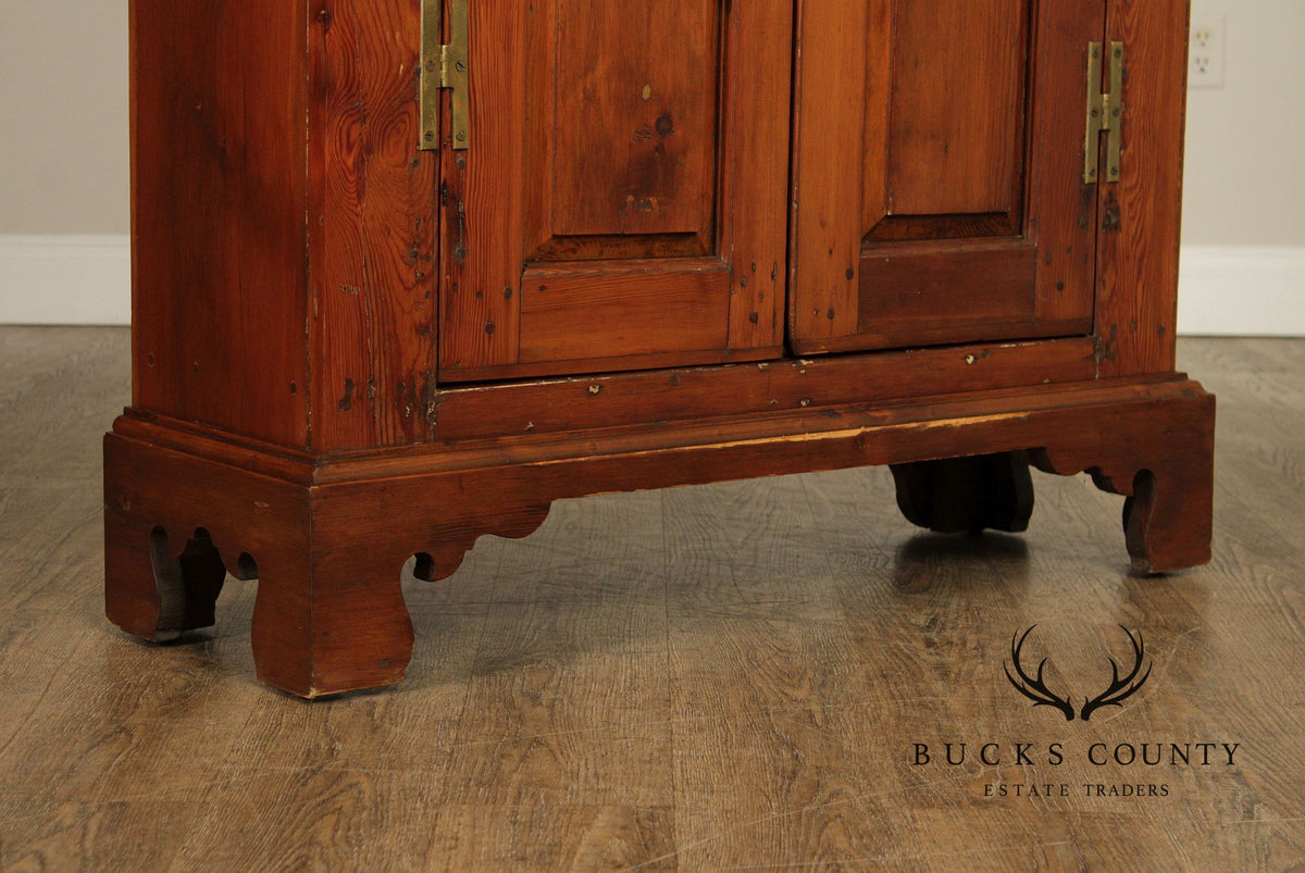 Antique American Pine Two-Door Cupboard