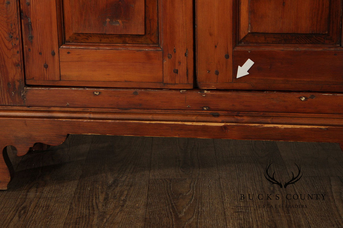 Antique American Pine Two-Door Cupboard