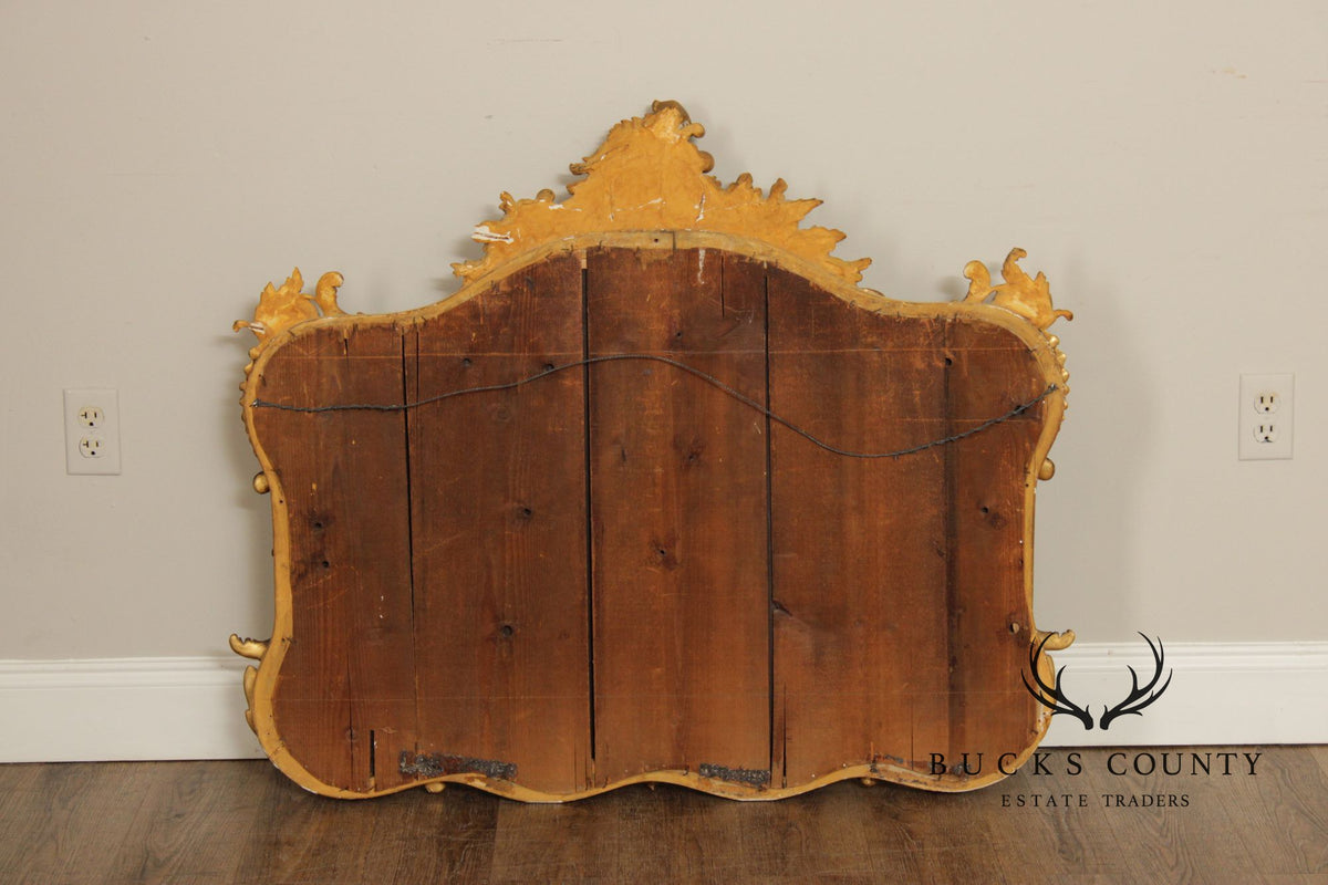 Antique Rococo Revival Giltwood Mantel Mirror