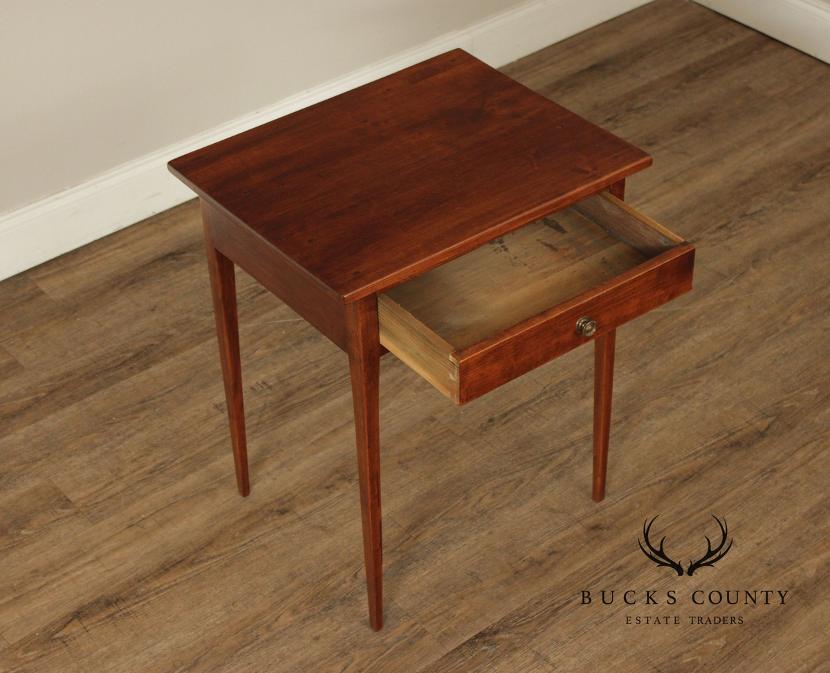 Antique Shaker Style One Drawer Side Table Nightstand