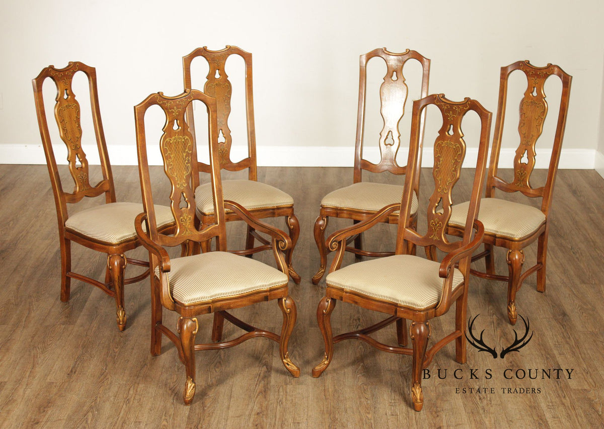 Drexel Heritage Italian Provincial Style Set of Six Dining Chairs
