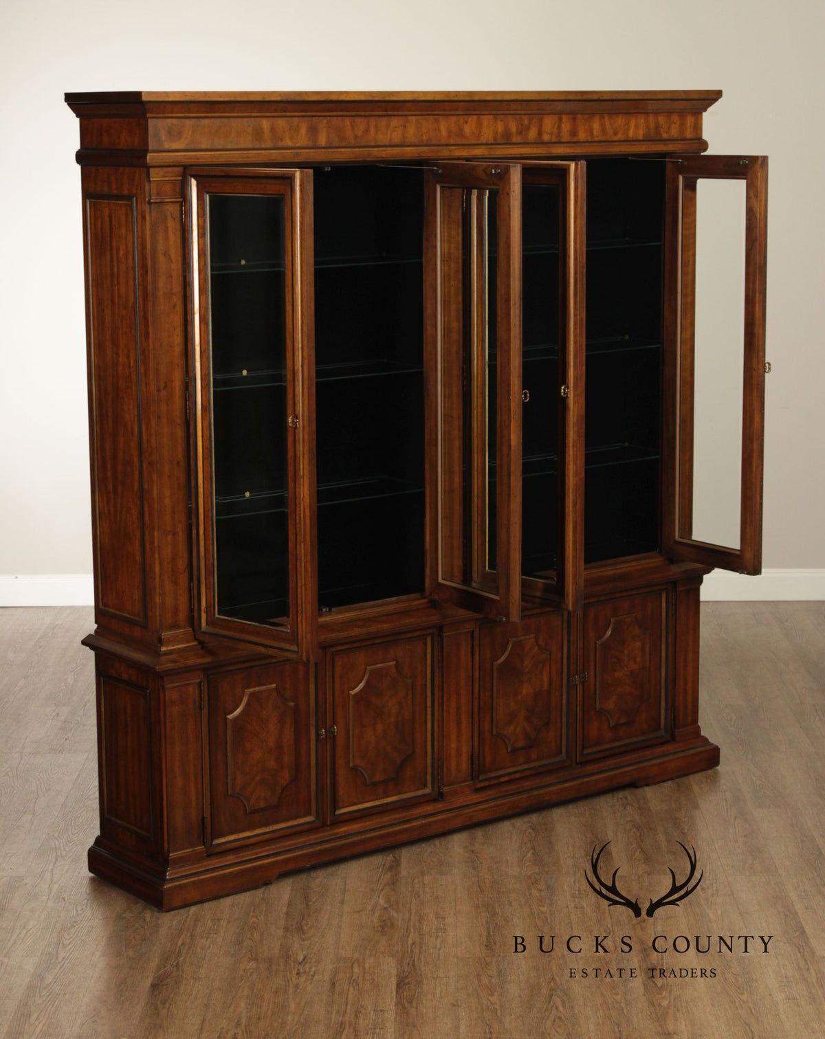 Drexel Heritage Furniture Sketchbook Collection Large Mahogany Breakfront China Cabinet