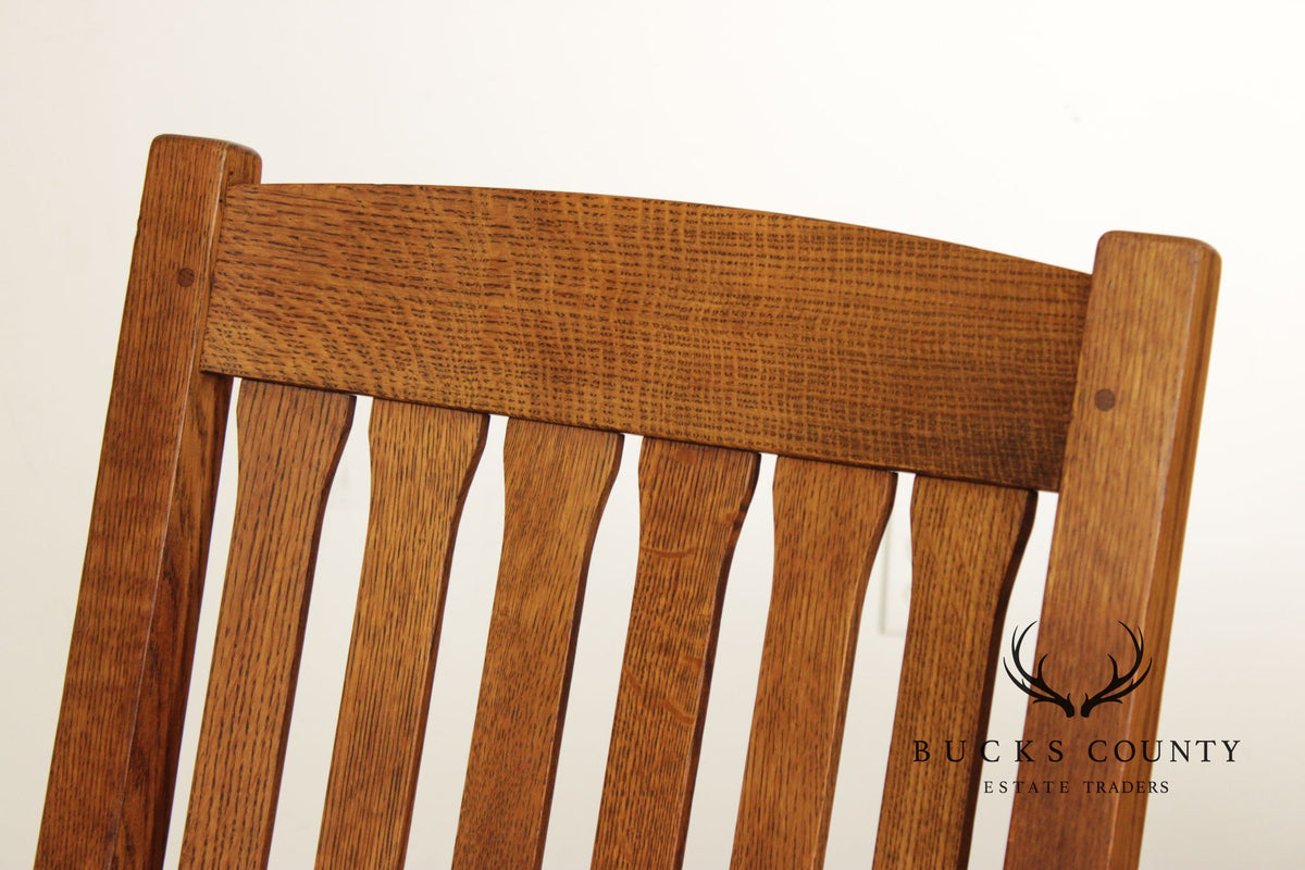 Stickley Mission Collection Oak and Leather Swivel Tilt Desk Chair