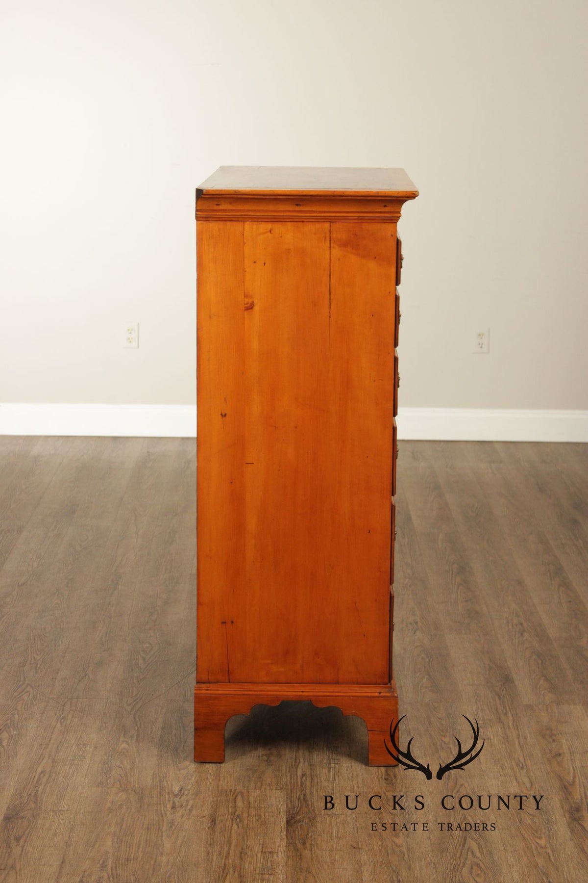 Antique American Chippendale Birdseye Maple Six Drawer Tall Chest, C.1780