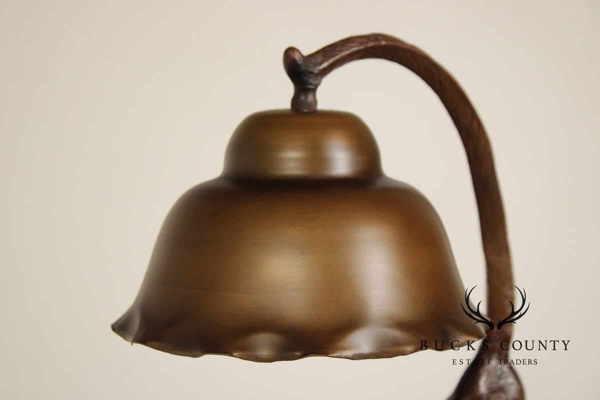 Art Deco Style Pair of Bronze Cat Desk Lamps
