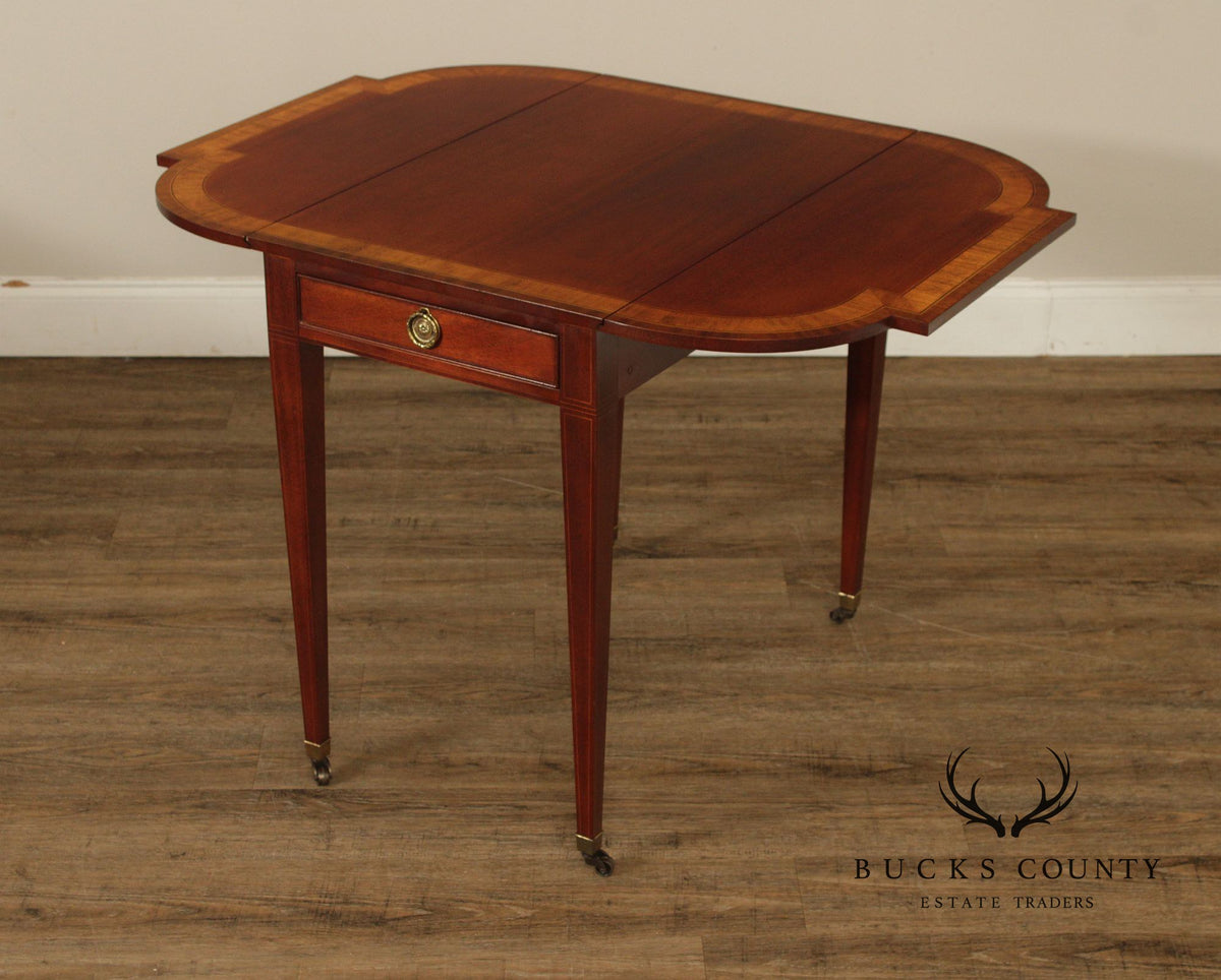 Baker Hepplewhite Style Mahogany Pembroke Drop-Leaf Table