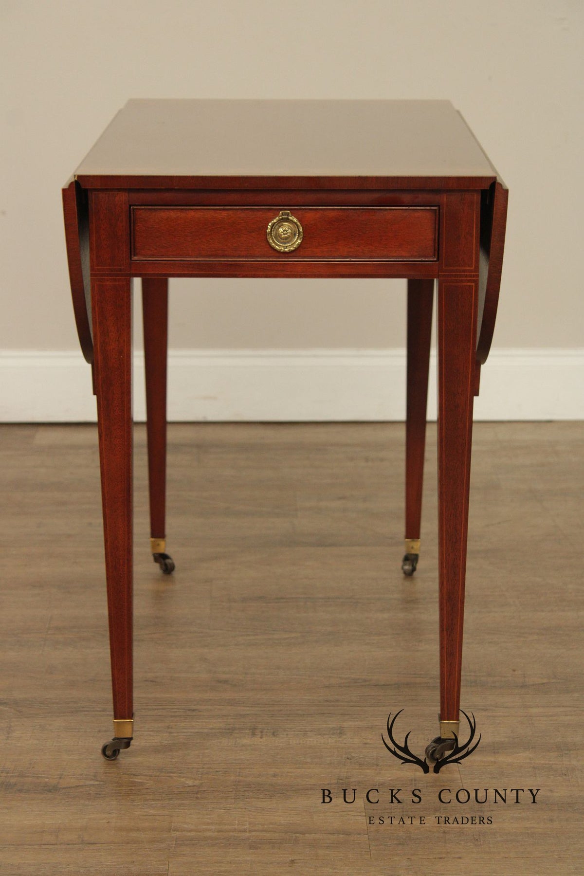 Baker Hepplewhite Style Mahogany Pembroke Drop-Leaf Table